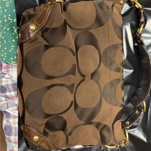 Coach Chocolate Brown Signature Hobo Bag